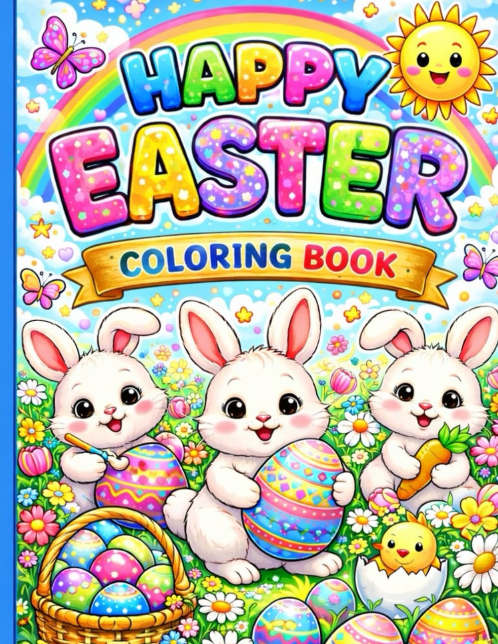 Easter Coloring Book for Kids: 50 Cute Bunny, Egg, and Spring Coloring Pages