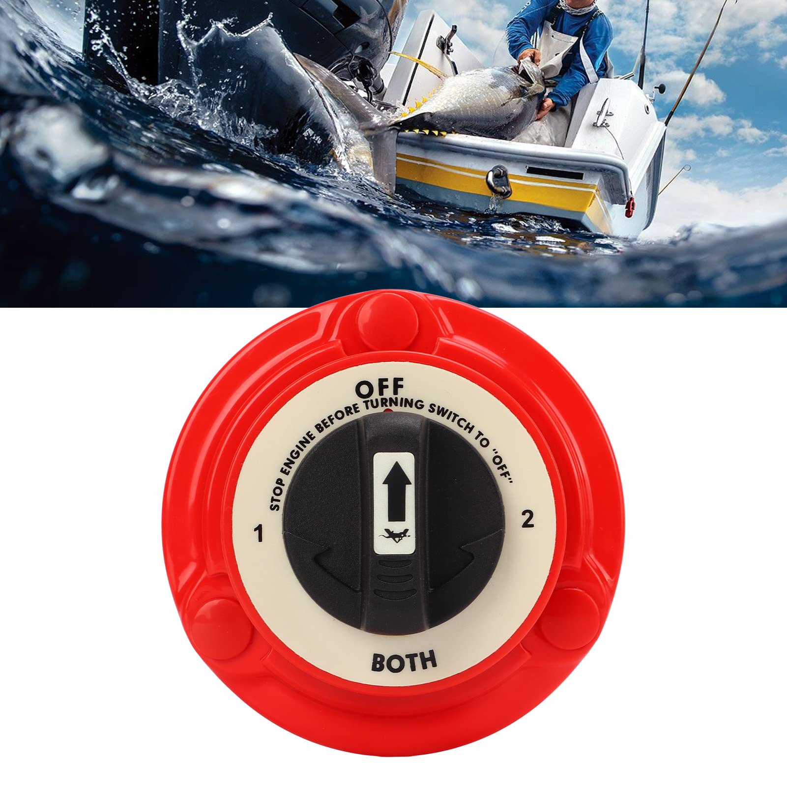 Selettore Doppia Batteria 300A 4 Posizioni DC6-32V Spegnimento per Camion per Imbarcazioni Marine con Borchie in Rame Placcato