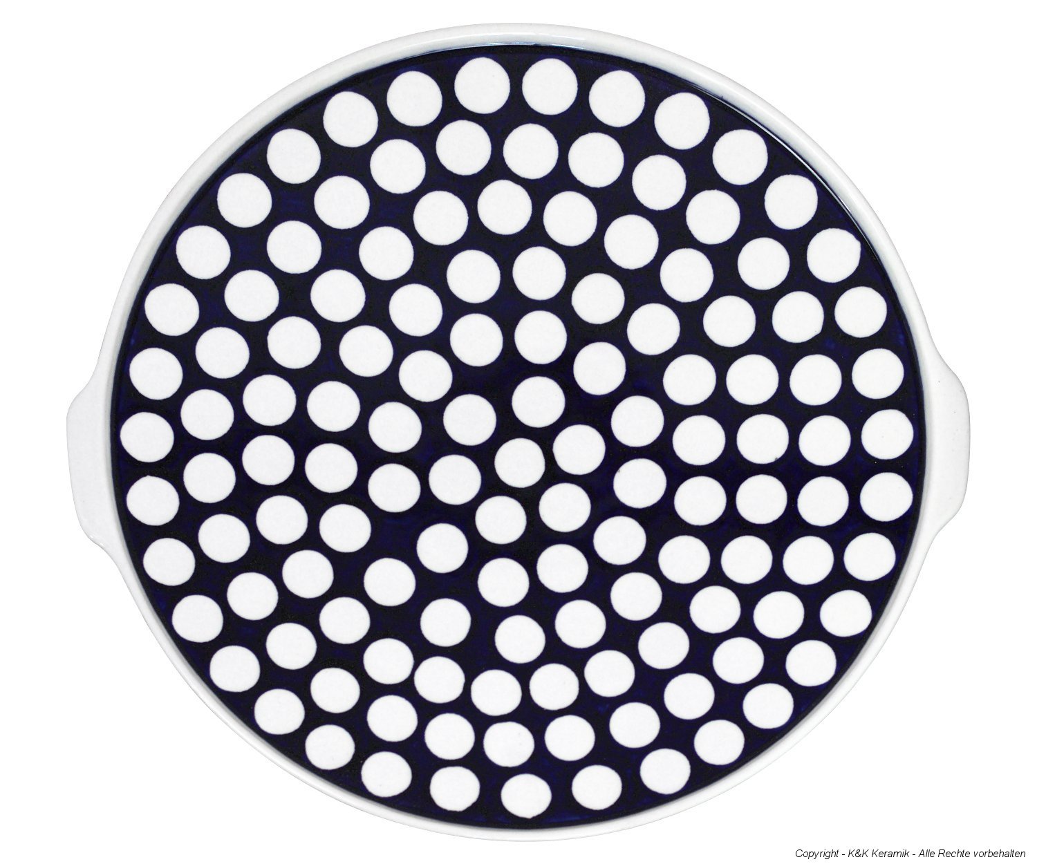 En céramique polonaise, très grand Plat à Tarte-Diamètre : 40 cm-Décor 26