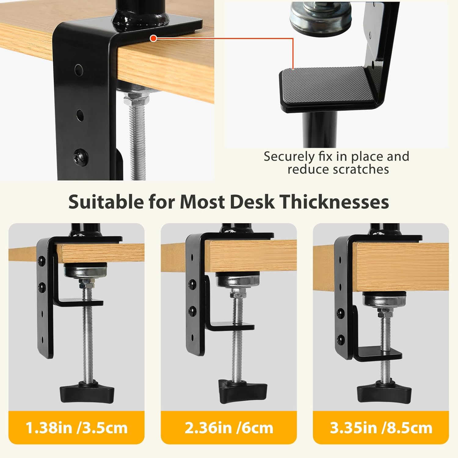 Sunhoo Cat Desk Bed 360° Rotating Height Adjustable Desktop Mount Hammock Kitten Perch Easy Setup Kitty Nest Table Clamp-on Attachment for Indoor Cats Washable 17" Diameter Hold Up to 40lbs（Grey）