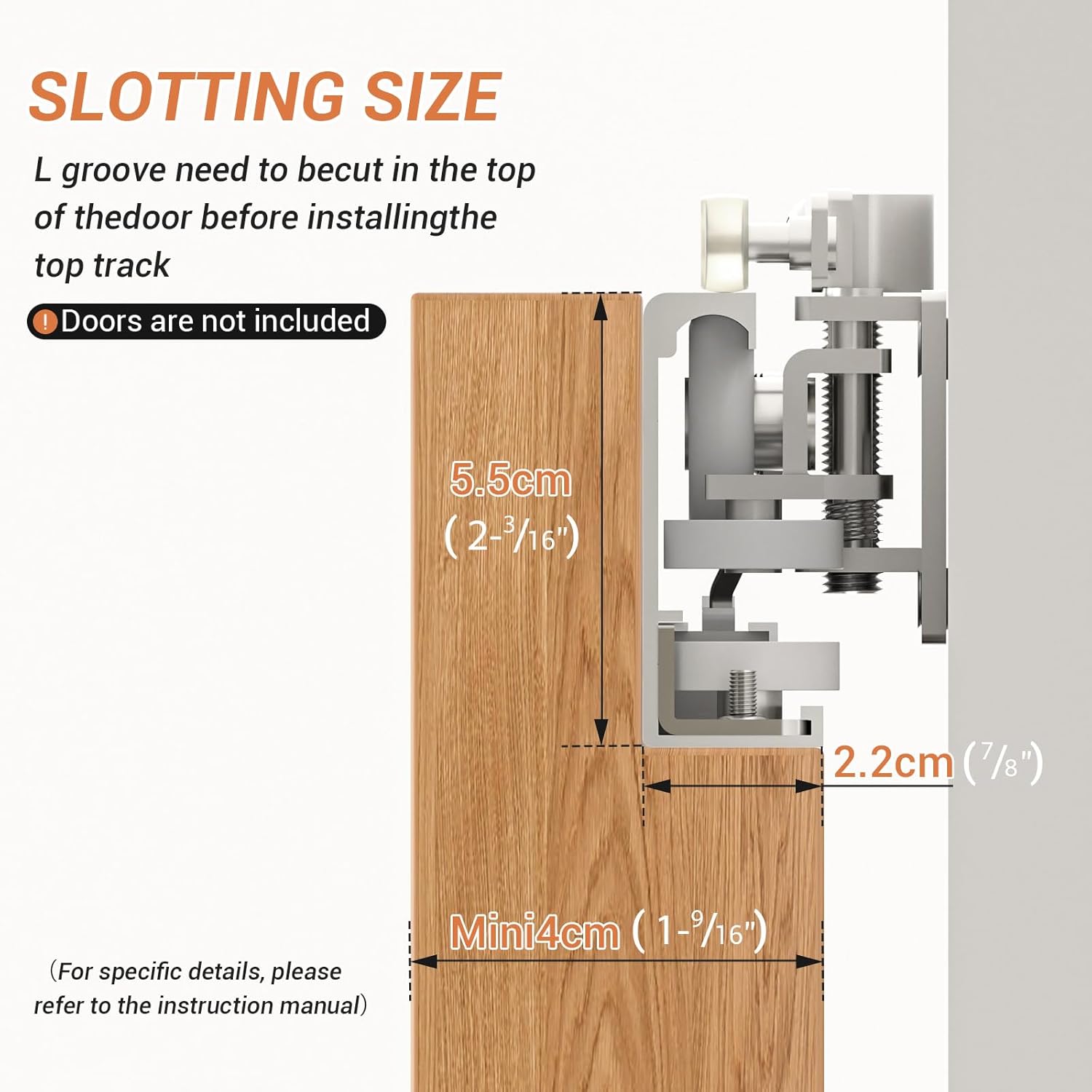 38" Concealed Sliding Barn Door Hardware with Soft Close Mechanism,Aluminum Hidden Barn Door Hardware Kit,Wall Mount no Floor Track Fits Opening Width 25"-31"(Door not Included)