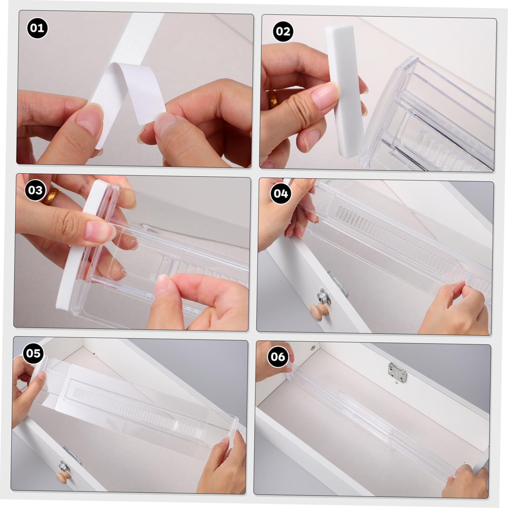 Cabilock 6 Divisores de Cajones de Plástico Ajustables, Expandibles y Resistentes, Organizador para Ropa y Toallas, Cocina y Dormitorio