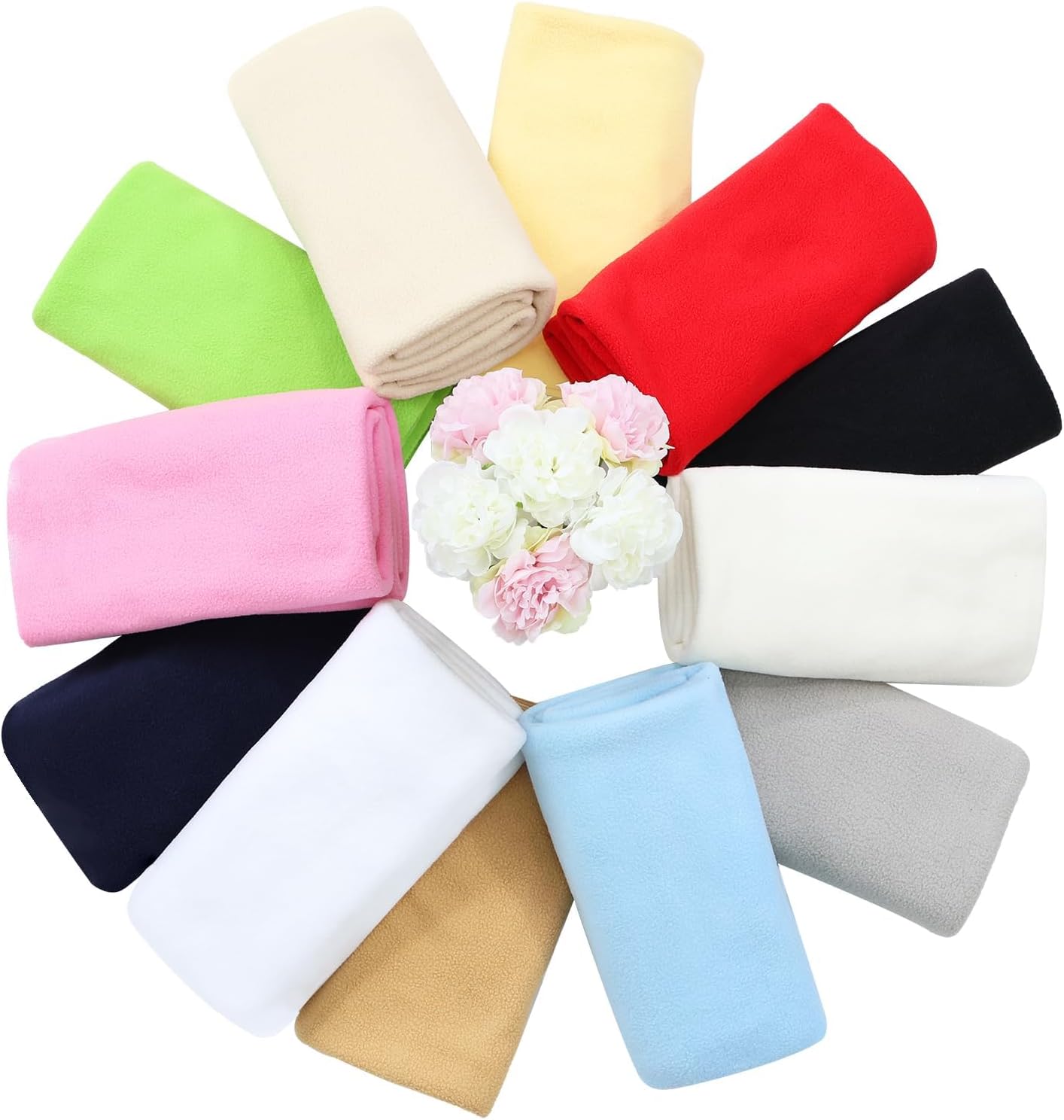20PCS Solid Color Knitted Polar Fleece Fabric | 20''x20'' | Anti Pill Fabric Patchwork Polyester Plush Fleece Cloth for Sewing, Toys, Throw Blankets, PJ Pants, Booties, Eye Mask
