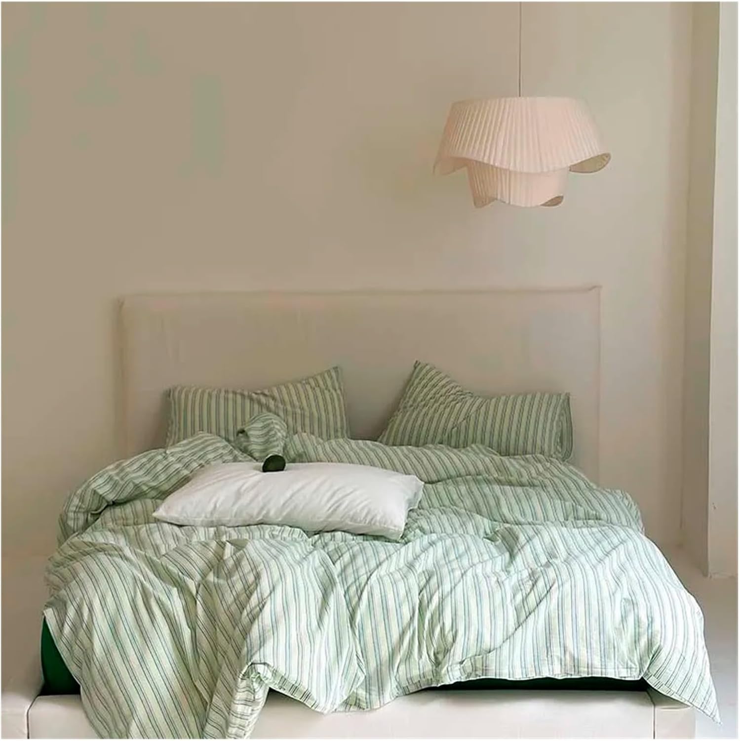 100% Cotton Duvet Cover Set Yarn Dyed Vertical Striped Bedding Comforter Cover Bed Sheet Pillowcases Washed Breathable Bedding,Bed