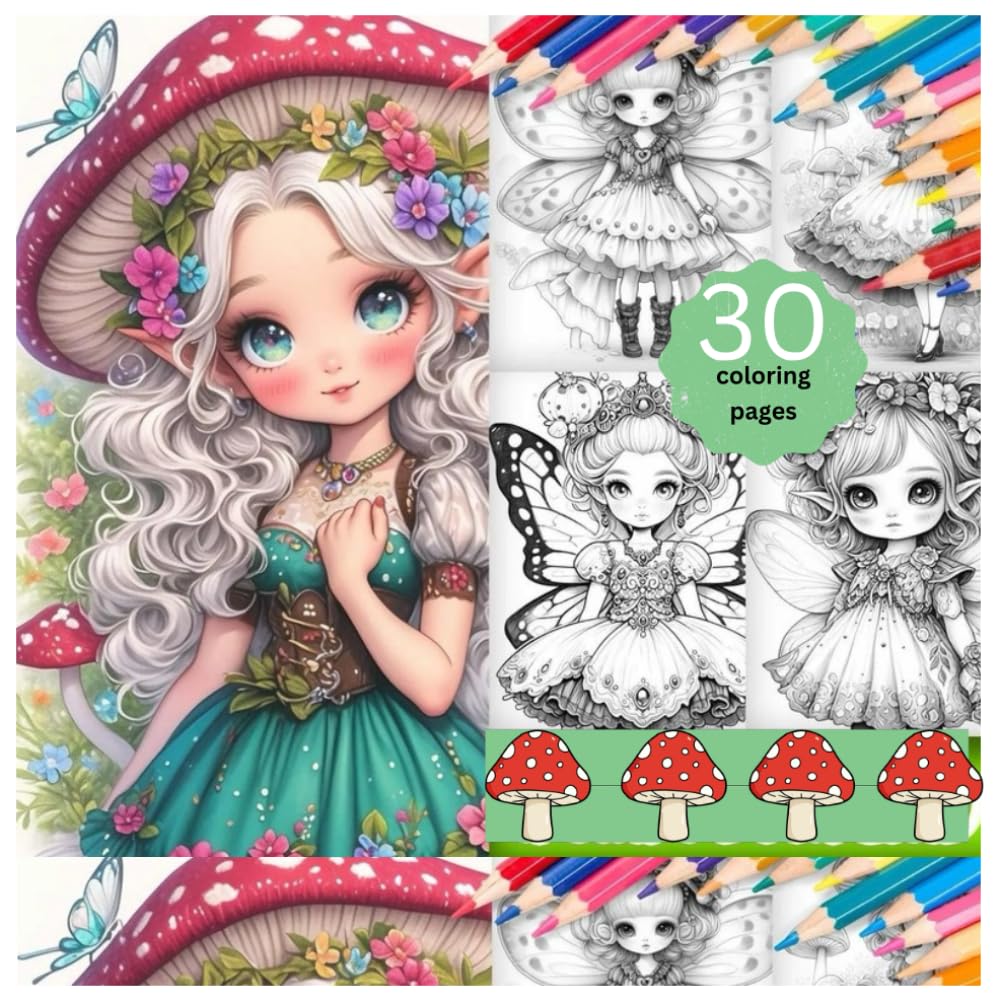 Magical Mushroom Coloring Book