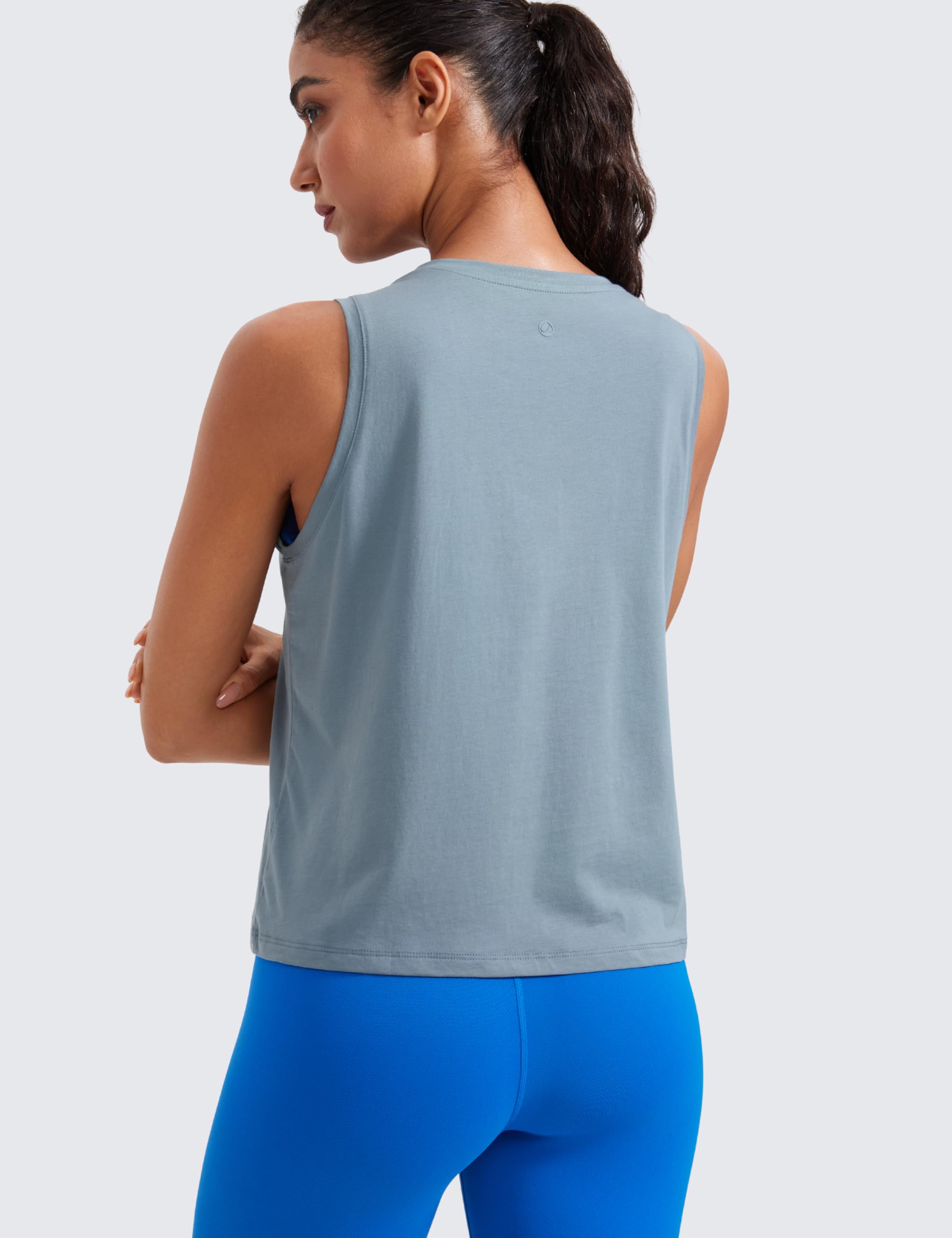 CRZ YOGA Mujer Pima Algodón Camiseta Tirantes Suelto Ejercicio Gimnasio Yoga Running Sin Mangas Tank Tops
