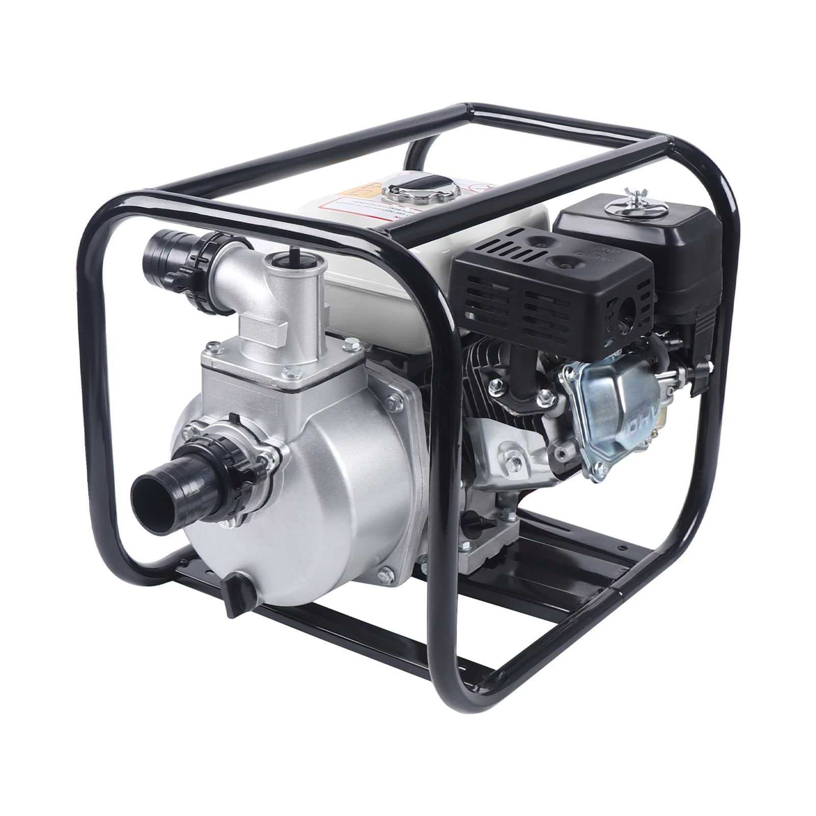 Pompe à eau à essence 4 temps 6,5 CV 210 cc – Pompe de jardin pour eaux usées avec 36 m³/h (60 000 l/h) et hauteur de refoulement de 28 m – Raccord 2 pouces, profondeur d'aspiration 7 m pour