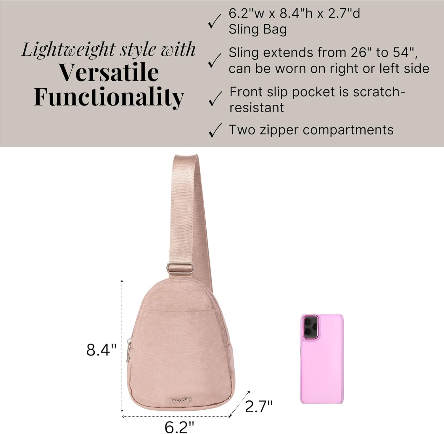 Baggallini Double Zip Mini Sling