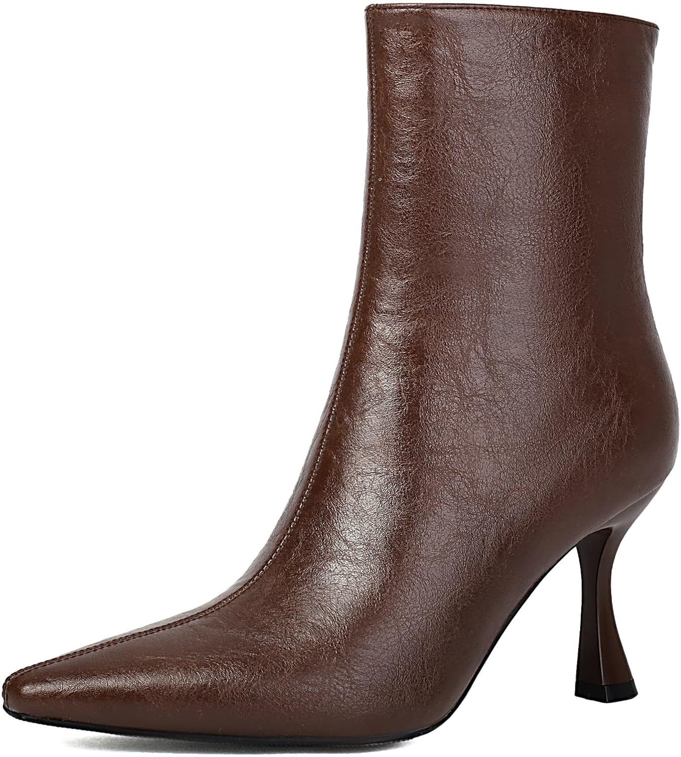XIEDA Women's High Heel Ankle Boots Pointed Toe 3.5 In Stiletto Work Formal Dress Booties