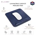 CLADD! - Vegan Leather Mouse Pad with Wrist Rest, Non-Slip Backing, Waterproof, Stitched Edge, Handmade, Eco-Friendly, Blue, Pack of 3 gallery image