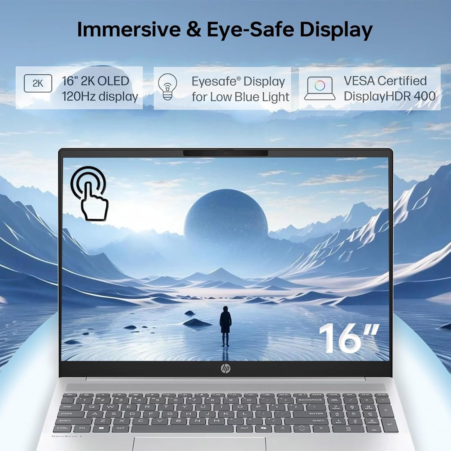 HP OmniBook 7 Touchscreen Laptop - 16inch 2K OLED 120Hz -Intel Core 9 270H Beat AMD Ryzen 9 8945H -32GB RAM -1TB SSD -Windows 11 Office 365 - Business Computadora Portátil PC AI Copilot 2025