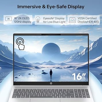 HP OmniBook 7 Touchscreen Laptop - 16inch 2K OLED 120Hz -Intel Core 9 270H Beat AMD Ryzen 9 8945H -32GB RAM -1TB SSD -Windows 11 Office 365 - Business Computadora Portatil PC AI Copilot 2025