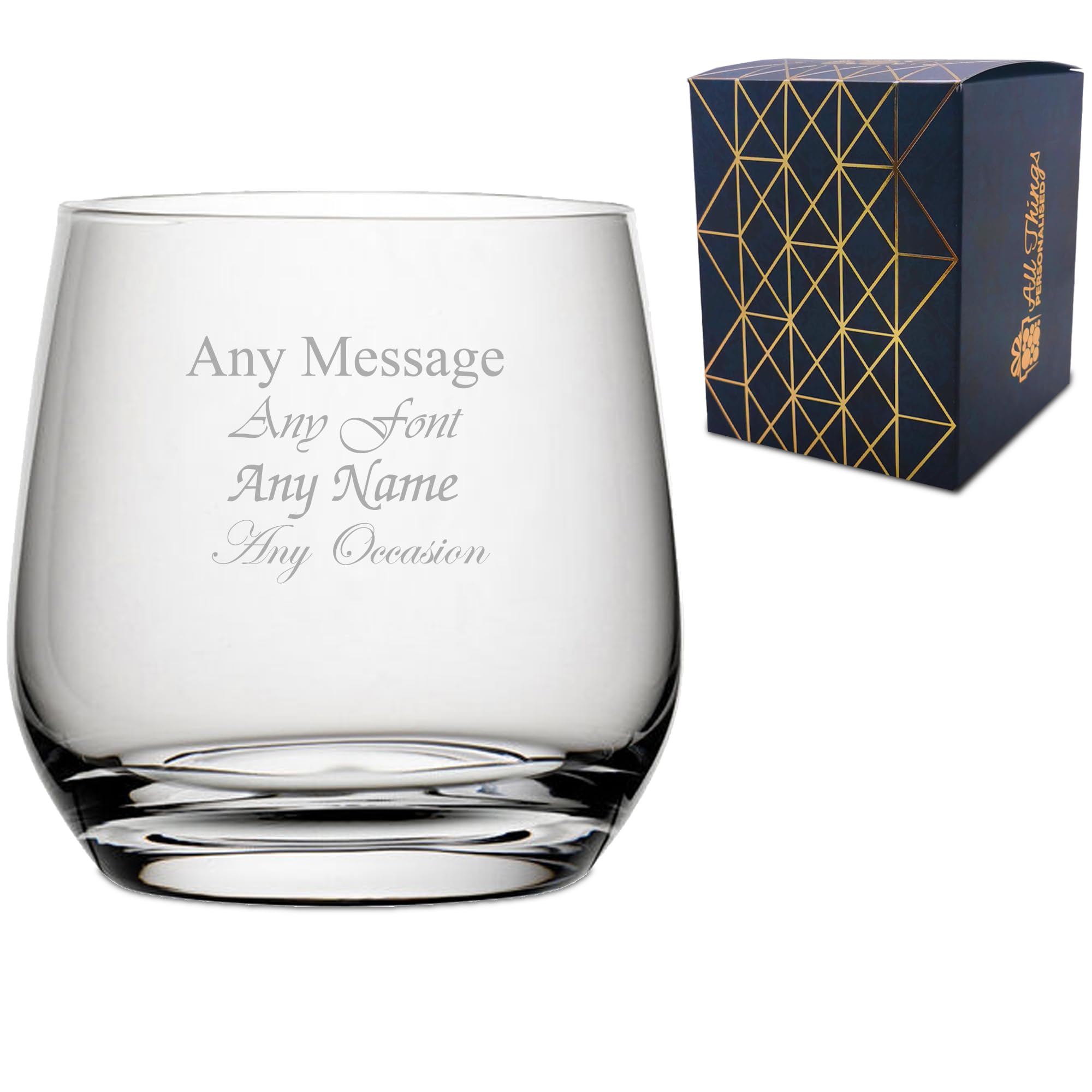 Verre à whisky personnalisé gravé avec nom message et coffret