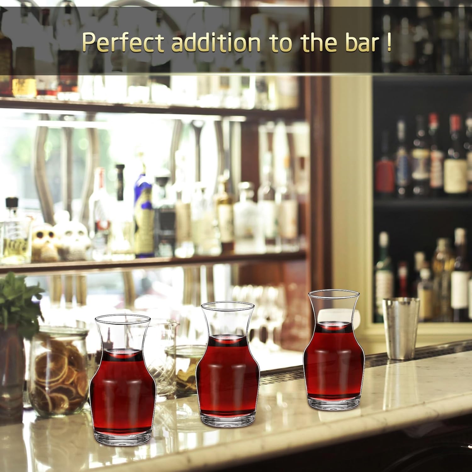 18 Pack Single Serving Wine Carafe Glass Small Mini Carafe Individual Wine Refill Decanter for Dinner Parties Tastings Bars Restaurants (6.5 oz) - Image 6