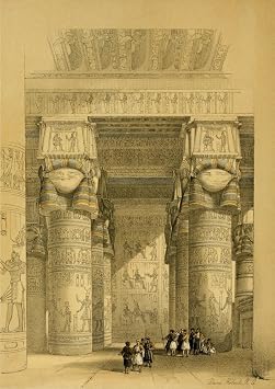 The Holy Land 1855 View from under the portico of the Temple of Dendera Poster Print by David Roberts 24 x 36