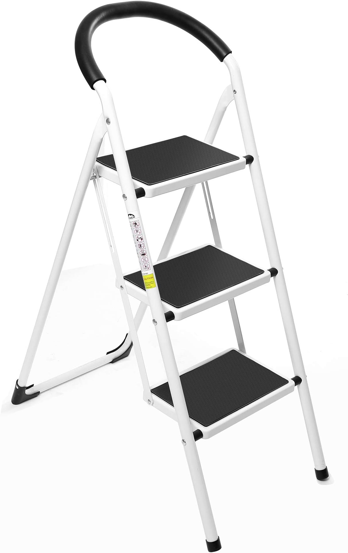 3 Step Ladder, Max Load: 330lbs 3 Feet Stepladders with Anti-Slip Pedal and Handgrip, Perfect for Kitchen, Home and Office