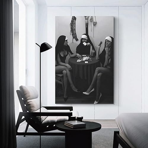 Miniatura 3 de Póster de monja fumadora, póster de arte vintage para mujer, póster de estética de habitación, póster de pintura en lienzo, cuadros e impresiones