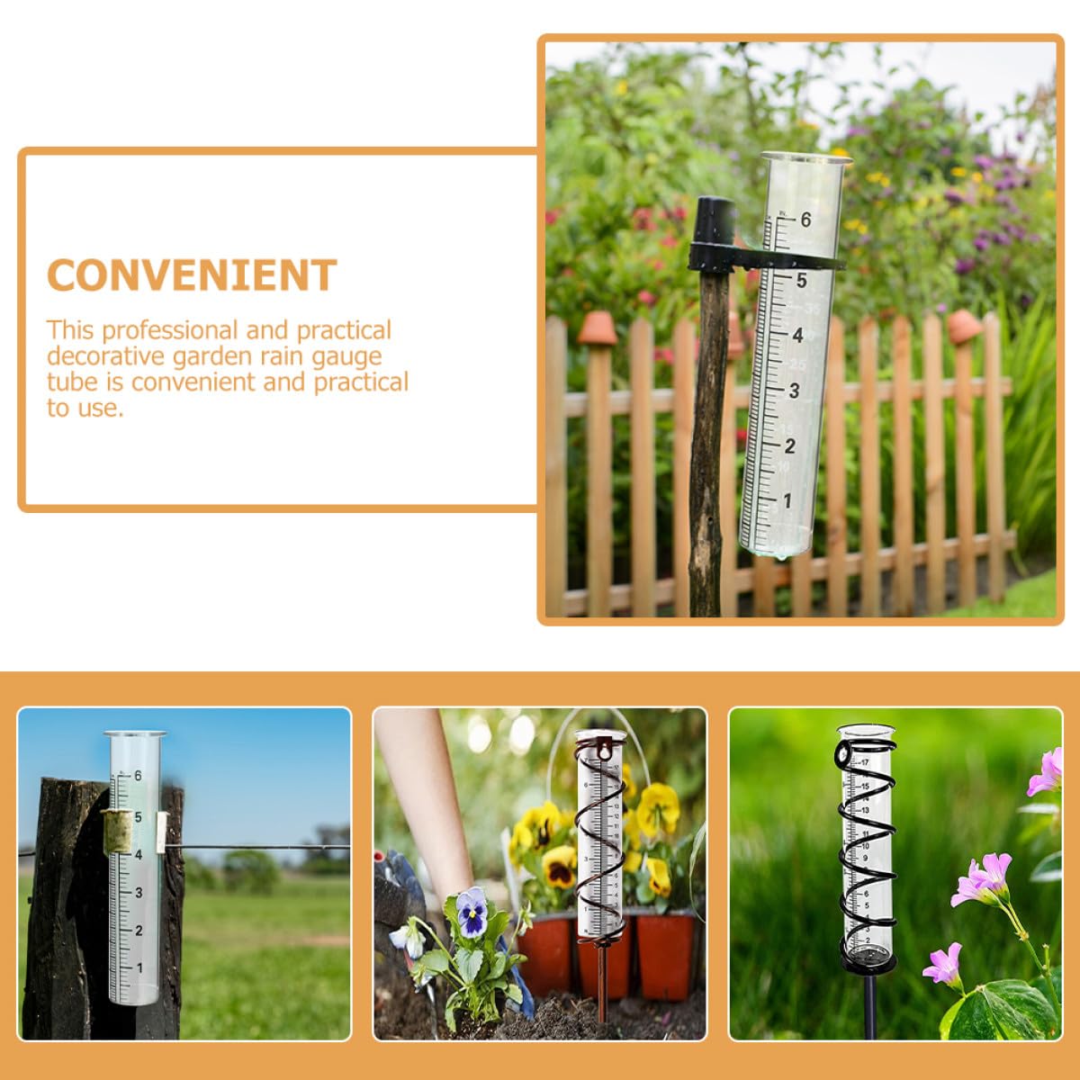DOITOOL 4 Stück Regenmesser Glasrohr mit Skala Präziser Messzylinder aus Glas für Garten und Außenbereich Transparent Robust und Einfach Ablesbar