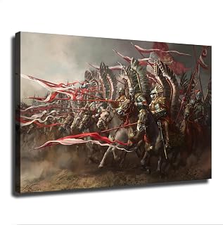 BybiO Winged Hussars Kingdom of Poland Cavalry Poster Canvas Print Wall Art Modern Classroom Kitchen Bedroom Room Aesthetics Decor (08×12inch,Unframed)