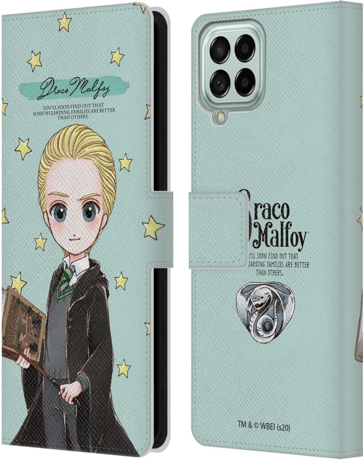 Head Case Designs Officially Licensed Harry Potter Draco Malfoy Deathly Hallows XXXVII Leather Wallet Case Compatible with Samsung Galaxy M33 (2022)