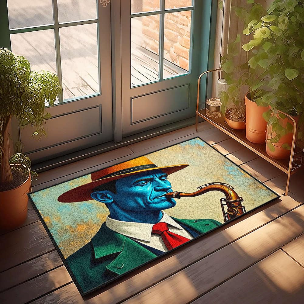 Tapis de porte d'extérieur grand paillasson entrée bureau décoration homme 65 x 90 cm