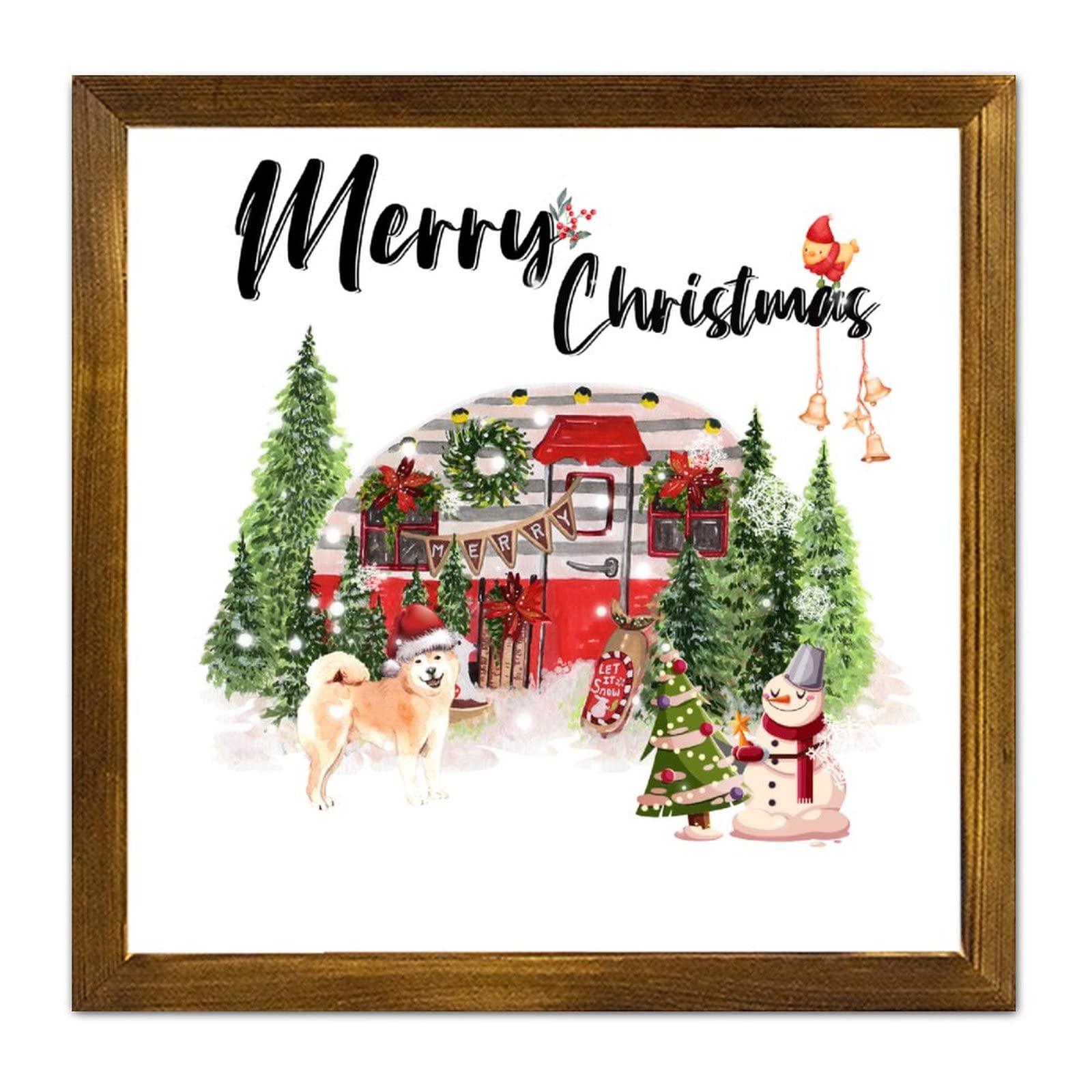 Ferme décoration d'intérieur panneau en bois Noël au coin du feu