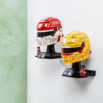 2X Wall Mount Compatible With LEGO Lando Norris 43023 - Lewis Hamilton 43022 - Charles Leclerc 43014   Oscar Piastri 43017 - UK Made - Helmets Not Included Double Pack