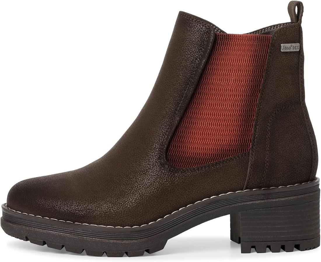 Jana Stivaletti Chelsea Donna Larghezza H - Impermeabili, Caldi, Vegan, Suola Battistrada, Autunno Inverno