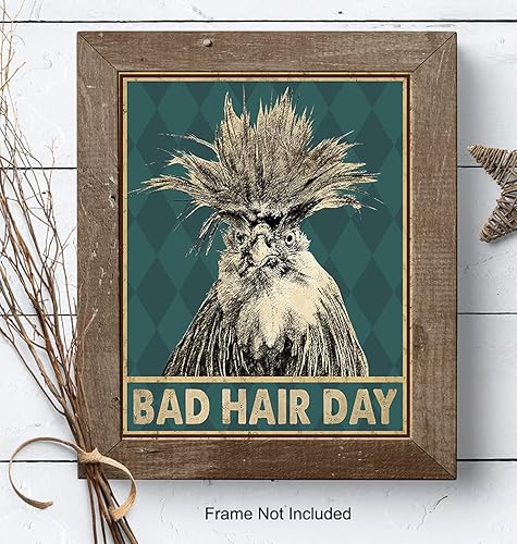 Miniatura 8 de Bad Hair Day - Funny Bathroom Decor - Rooster Print - Bathroom Wall Decor - Restroom Wall Art - Bath- Washroom Decorations - Restroom Sign - Guest