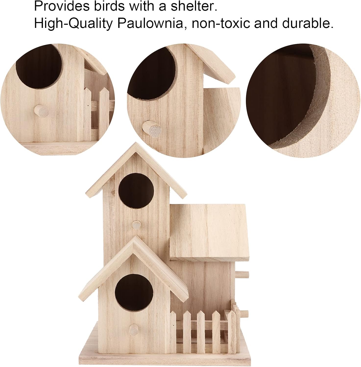 Outdoor Birdhouse Unfinished Wood Bird House Kits to Paint for Kids Birdcages for Outdoors Hanging, 15.5 x 15.5 x 20cm()