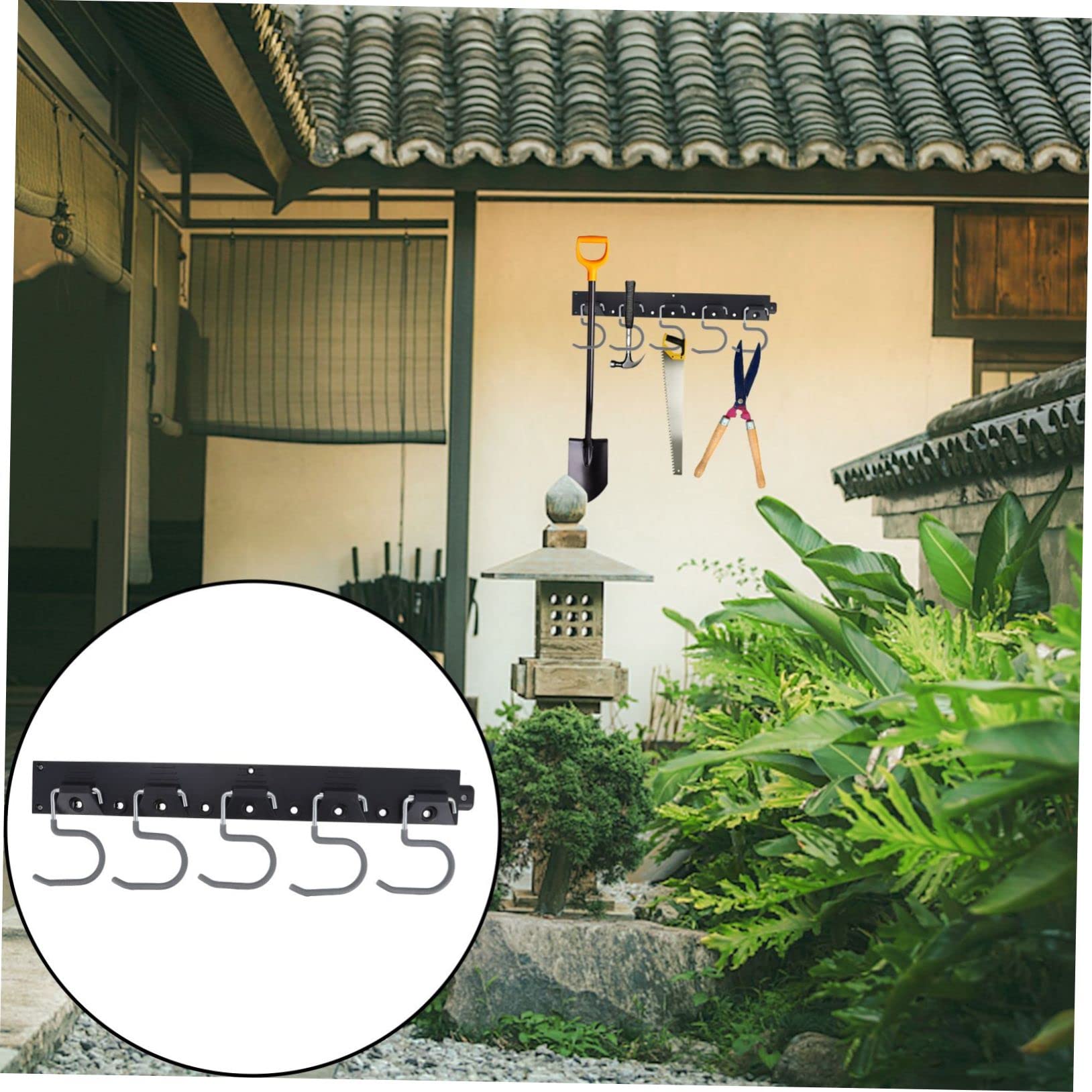 Holibanna 1 Set Set di ganci di archiviazione degli strumenti supporto da parete per riporre le scope chiave forbice wall organizer ganci per scopa da garage porta scopa da parete Metallo