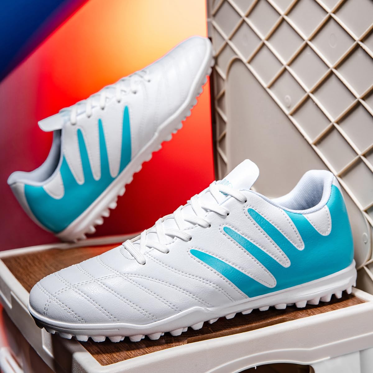 Botas Fútbol FG Cordones Forro Malla Transpirable Superior Sintético Duradero Suela Tacos Antideslizante Partido Entrenamiento