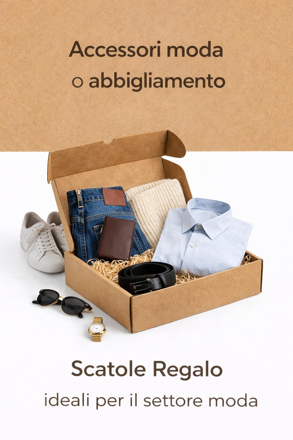 20 Scatole Avana 40x30x10h cm Fustellate Automontanti in Cartone per Spedizioni e E-commerce