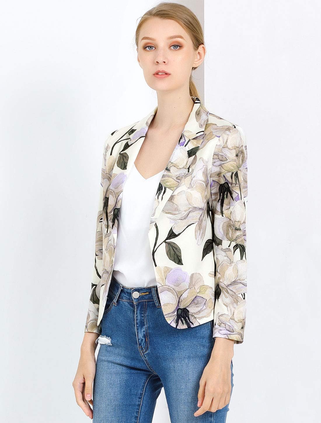 Allegra K Women's Dressy Casual Blazer Open Front Office Work Business Lightweight Crop Suit Blazers - Image 2