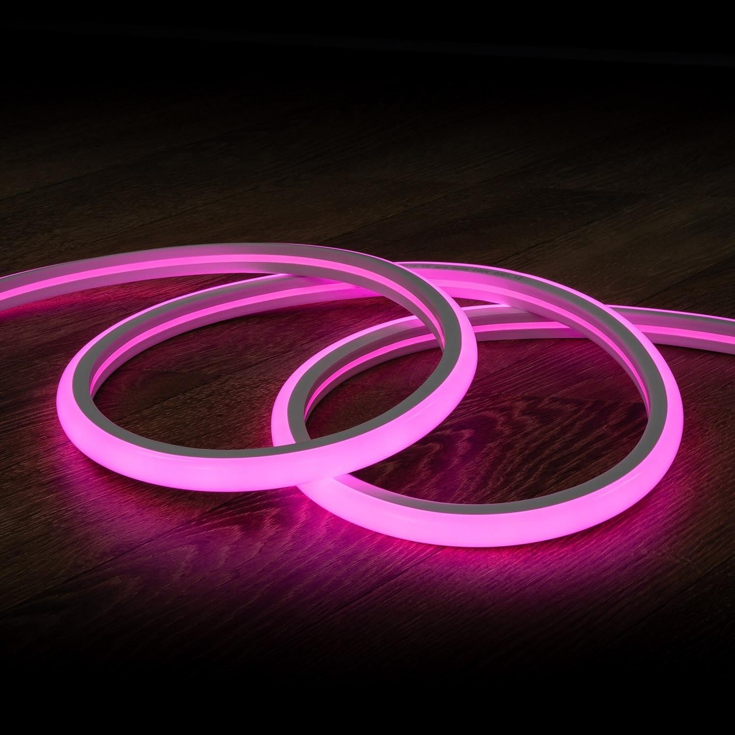 LEDKIA Tira LED Neón Regulable 220V Rosa Semicircular 180 7.5W/m Corte 100c