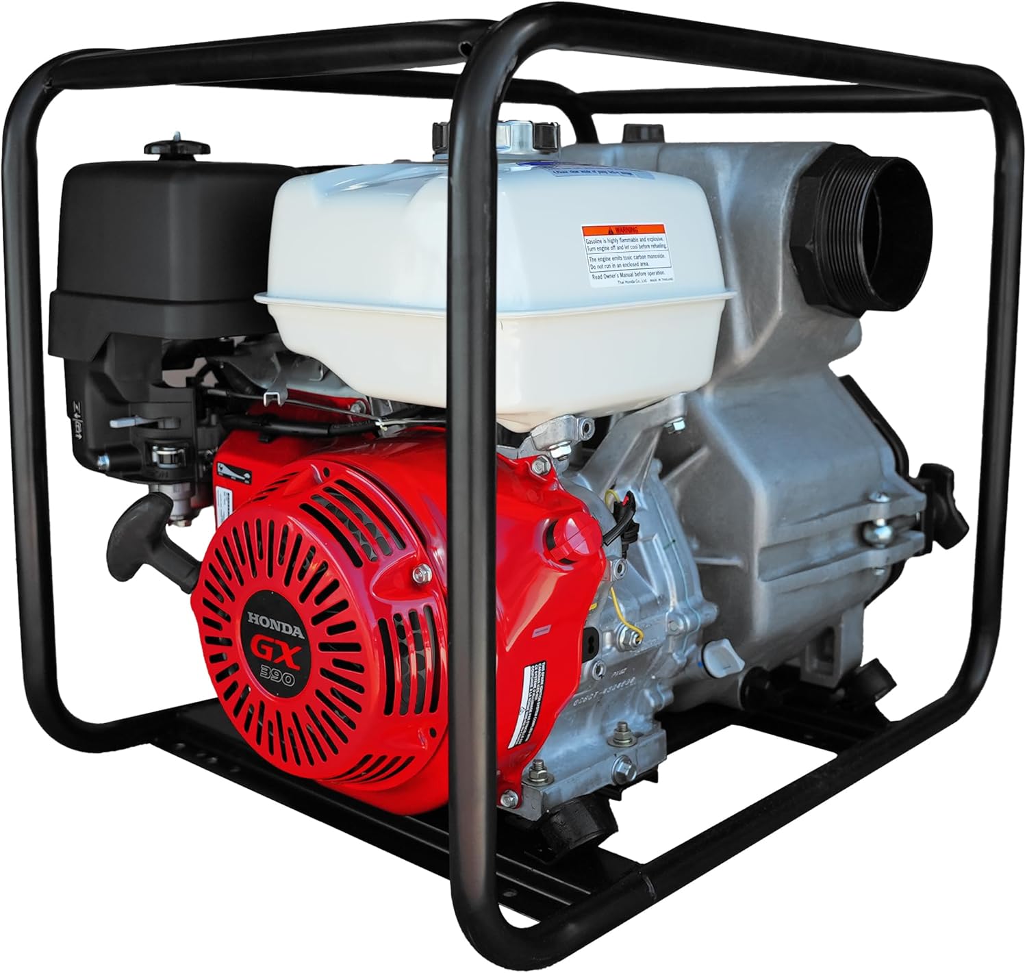 Tomahawk Power 8 HP 3" Industrial Duty Full Trash Water Pump Powered by Honda Portable Utility, Red