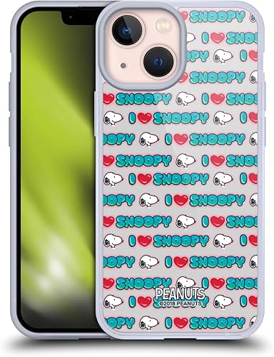 Vista 112 de Head Case Designs Funda de gel suave con licencia oficial de Peanuts I Love Pattern Snoopy Boardwalk Airbrush compatible con Apple iPhone 15