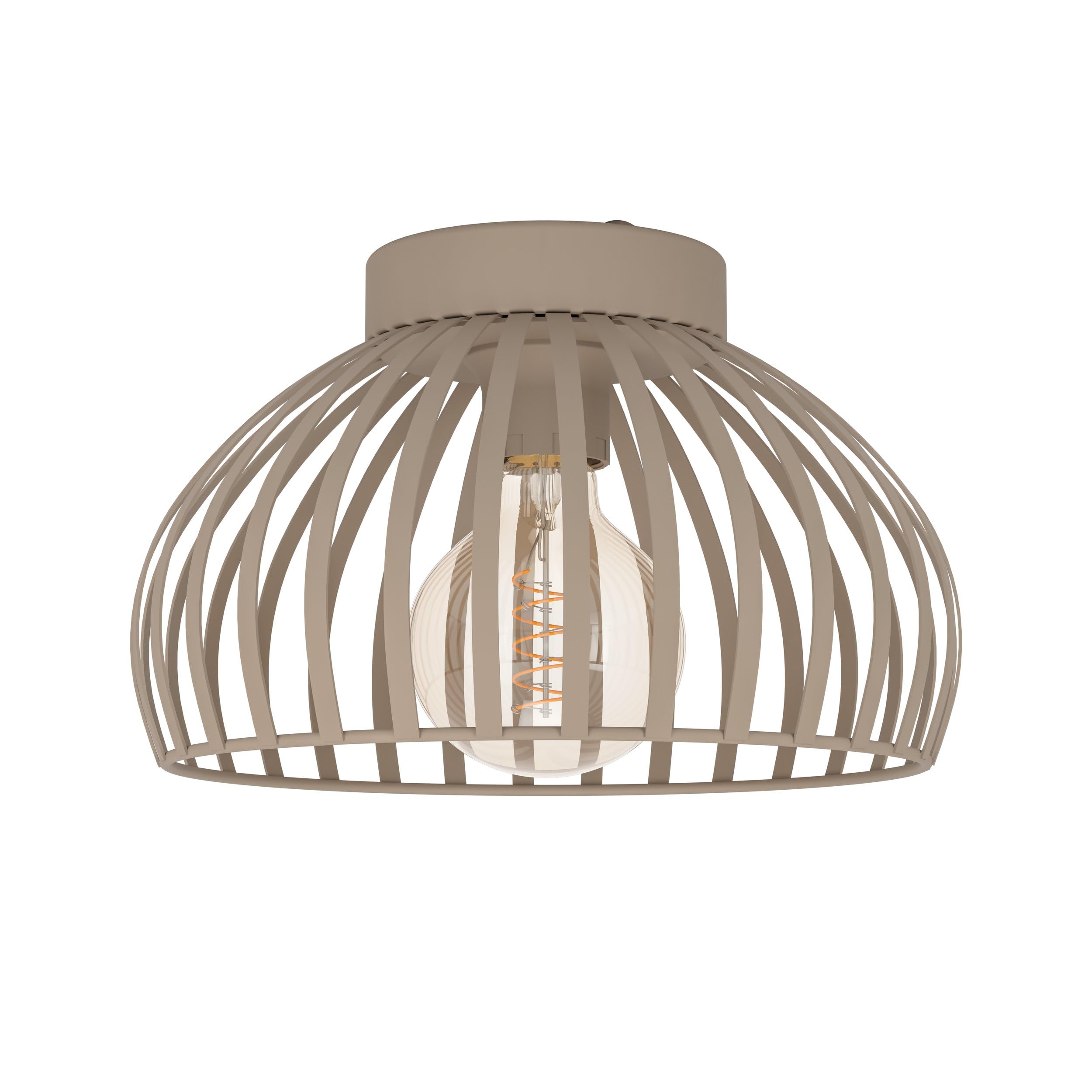 Eglo Ceiling Lamp Mogano 3, Flush Mount Light Fixture for Living Room, Bedroom Lighting, Metal Beige, E27 Socket, Ø 28 cm