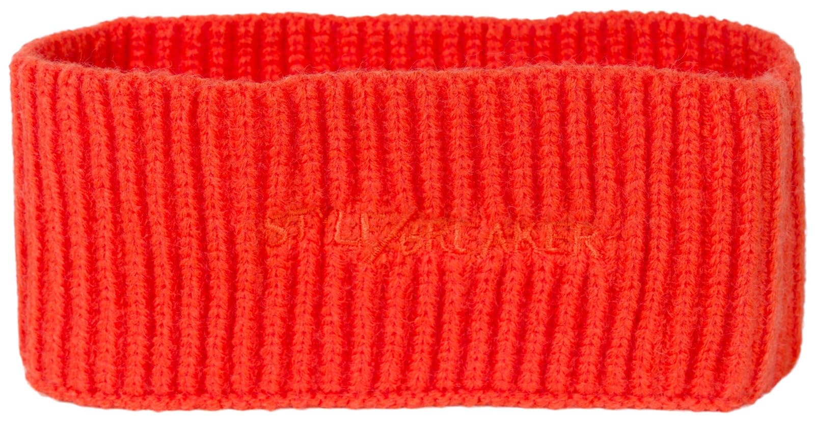 styleBREAKER Women's Knitted Headband with Ribbed Pattern, Logo Embroidery, Warm Winter Hairband, Headband 04026068, Colour:Orange