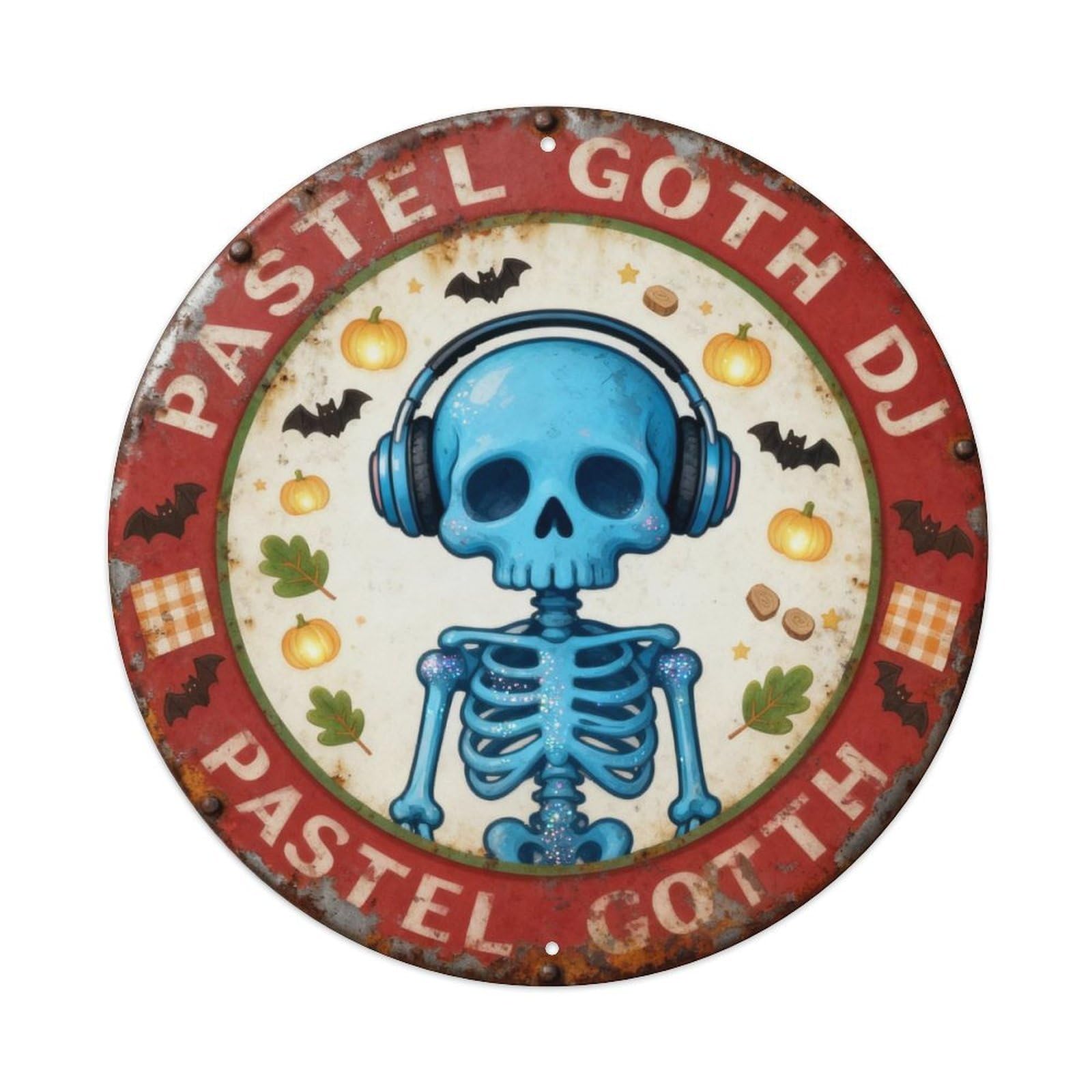 Pastel Goth DJ Metal Tin Sign Plaque