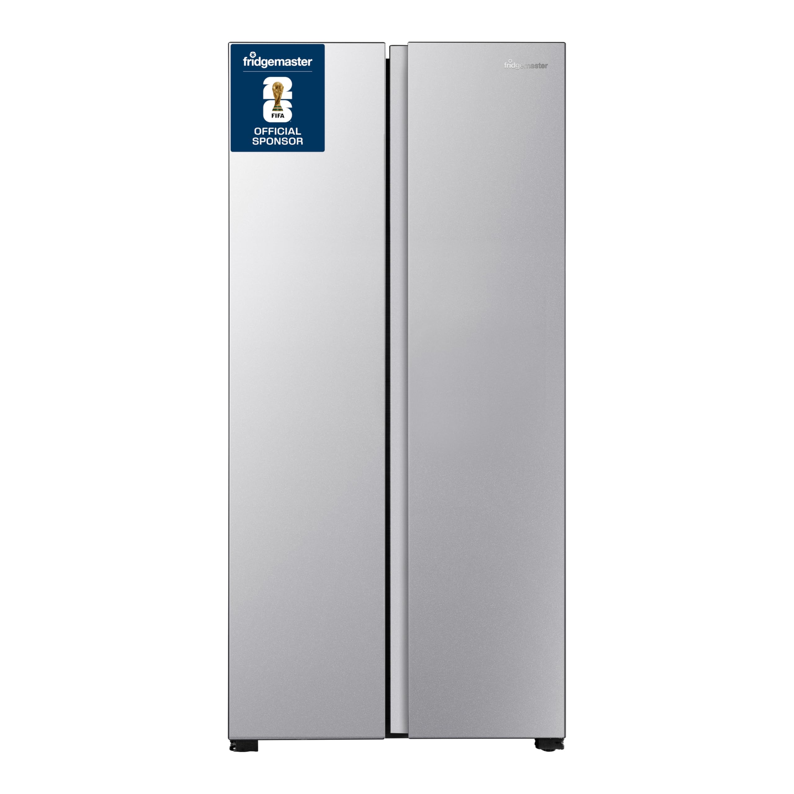 Fridgemaster MS83430ES Freestanding Slim American Side by side Door Fridge Freezer 441L, Total No Frost, Inverter compressor, Silver, 83.2x178.0cm, Energy Rating E