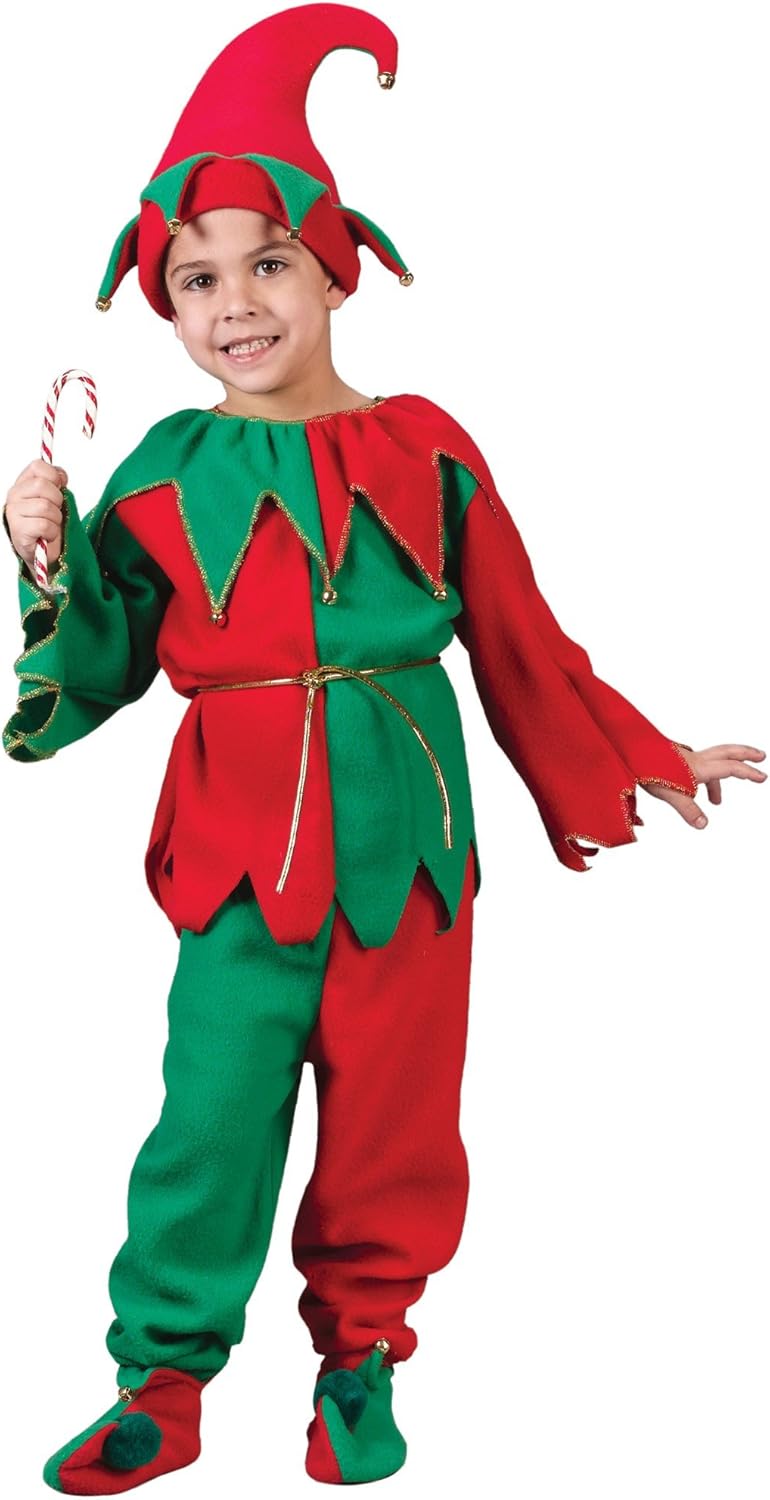 Fun World Costumes Baby Girl's Child Elf Costume, Red/Green, Small