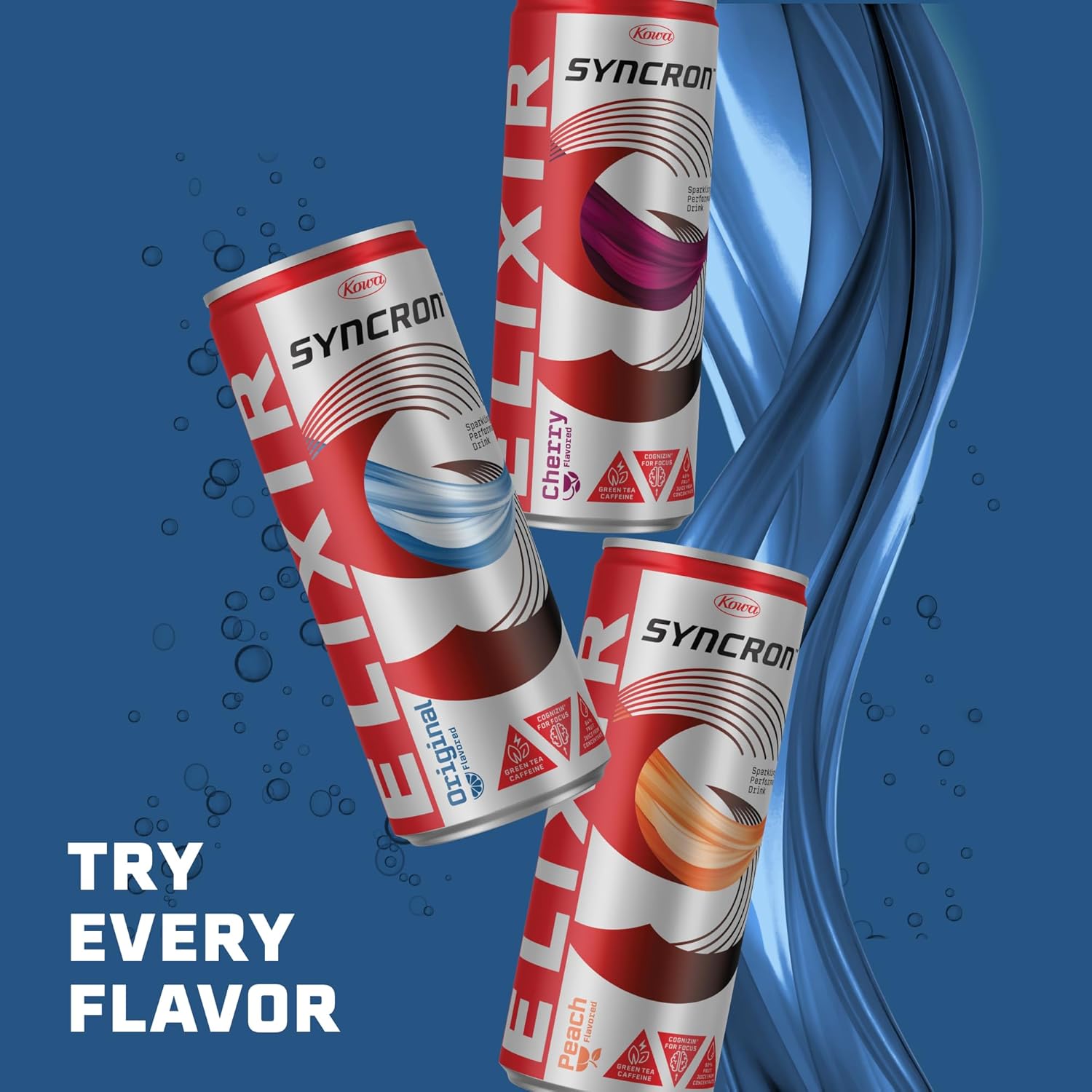 Syncron Elixir Energy Drink, Original Flavor With 120mg Natural Caffeine From Green Tea, Nootropics and Real Fruit Juice, Beverage With No Sucralose or Artificial Sweeteners, 12 Pack, 12 Oz - Image 5