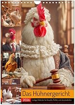 The chicken court - funny calendar for lawyers, judges and law students, US-Version (Wall Calendar 2026 DIN A4 Portrait), CALVENDO 12 Month Wall Calendar