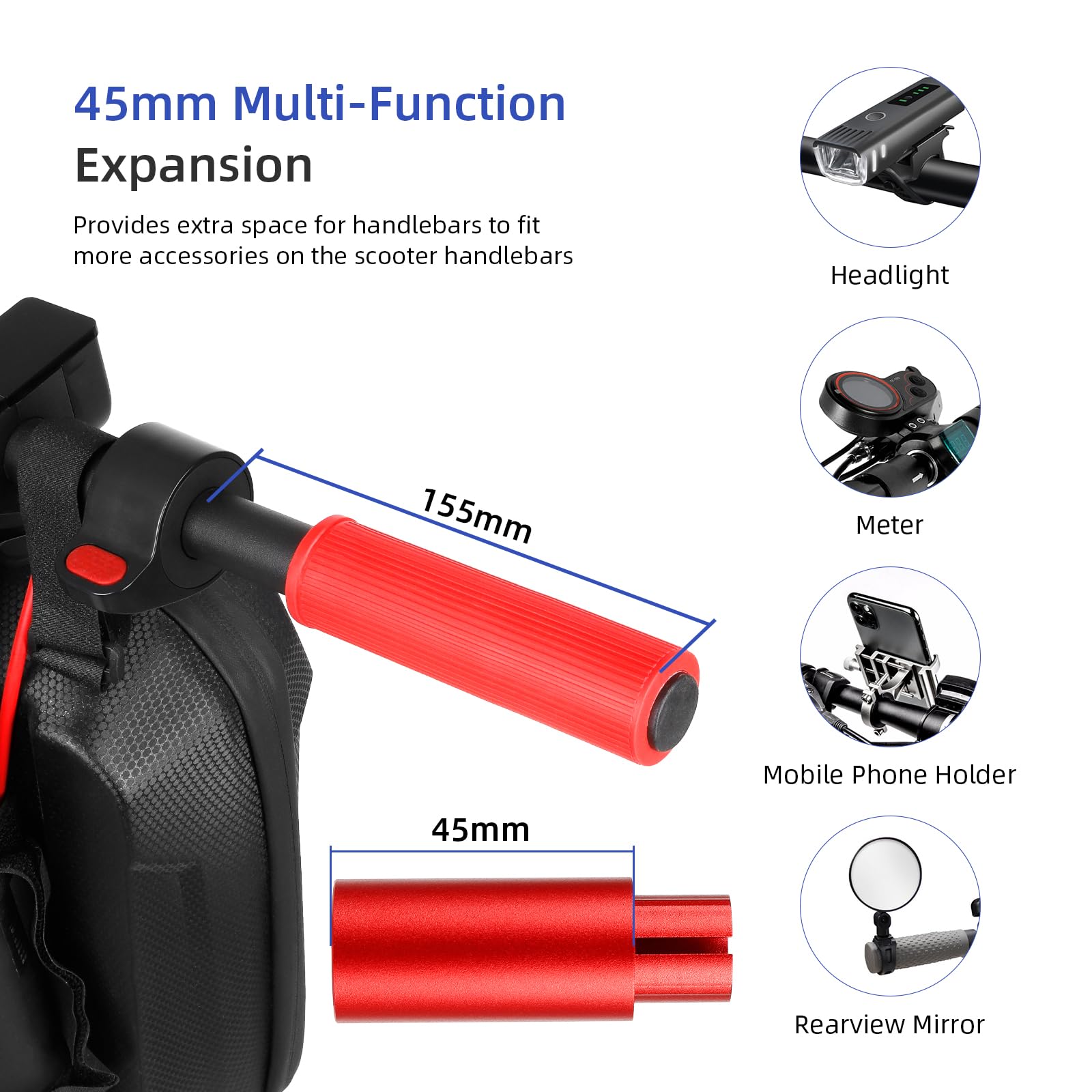 ulip Extension de guidon de trottinette électrique en aluminium pour maintenir le tableau de bord et les rétroviseurs pour Xiaomi M365 Pro Pro2 1S MI3 et Segway Ninebot ES Series