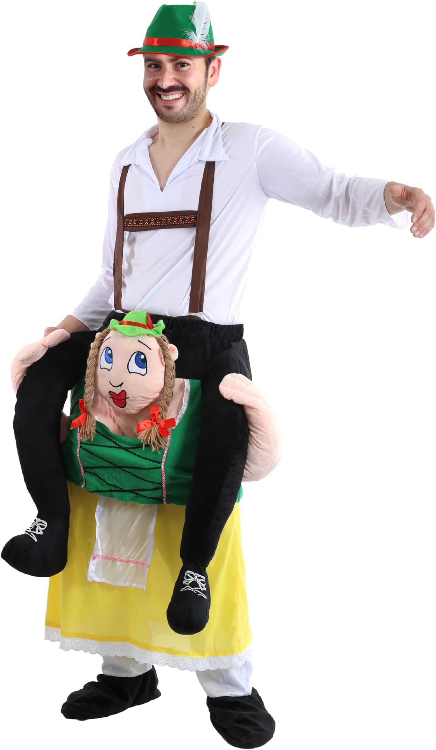 Adults Bavarian Beer Lady Ride-On Trousers Costume Oktoberfest Fancy Dress