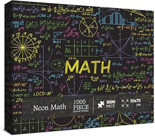 Rompecabezas de fórmulas matemáticas de 1000 piezas para adultos, rompecabezas imposible difícil, rompecabezas de arte neón, rompecabezas familiar