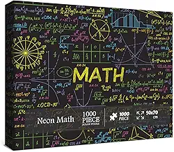 Quebra-cabeças de fórmulas matemáticas de 1000 peças para adultos, quebra-cabeças difíceis impossíveis, quebra-cabeças de arte de néon, quebra-cabeças de família divertido colagem desafiadora