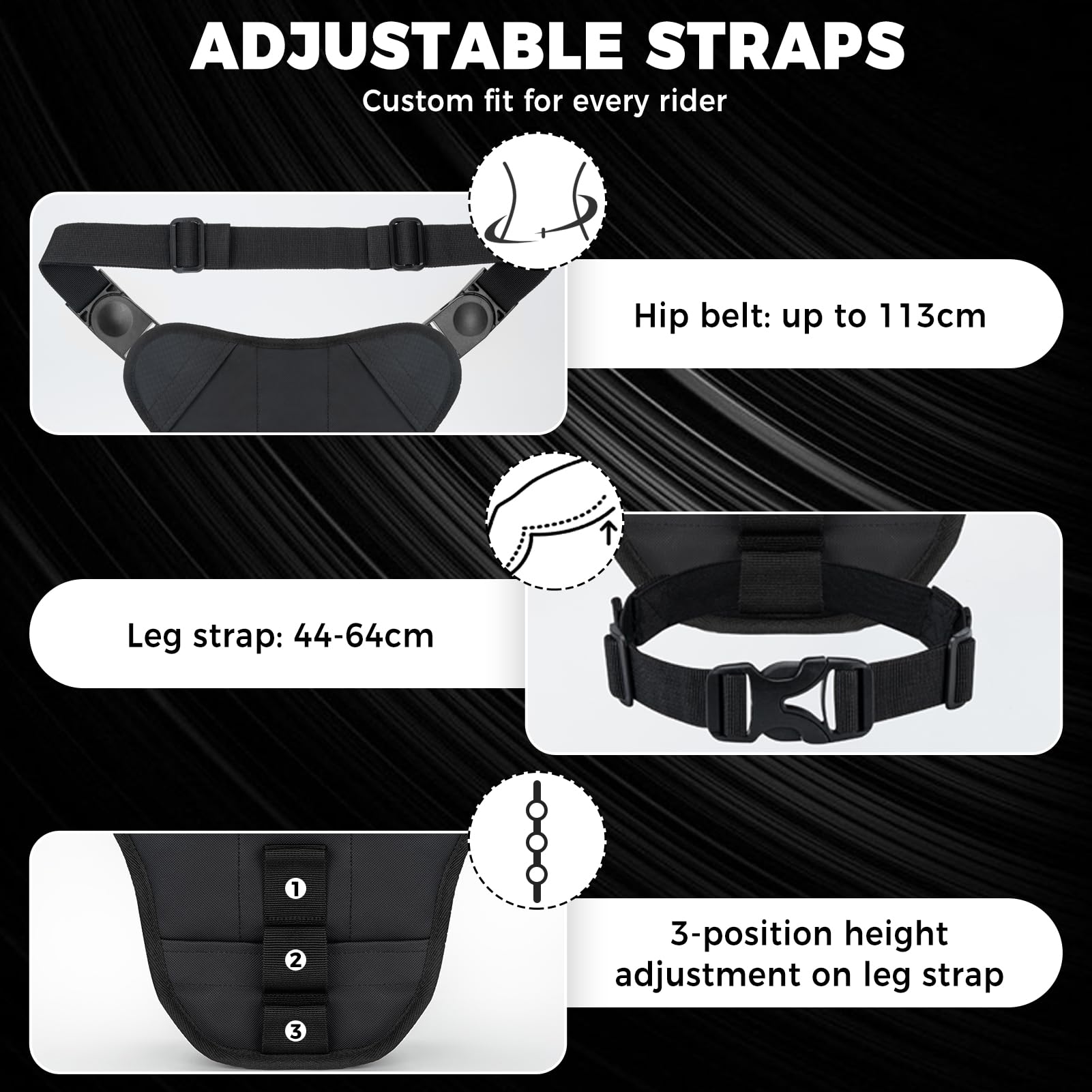 ROCKBROS Borsa Serbatoio per Moto, Marsupio da Gamba per Moto, Fissaggio Magnetico, con Cinghie Regolabili e Rimovibili, Guscio Rigido, Spazio di Stivaggio Espandibile per Motocicletta