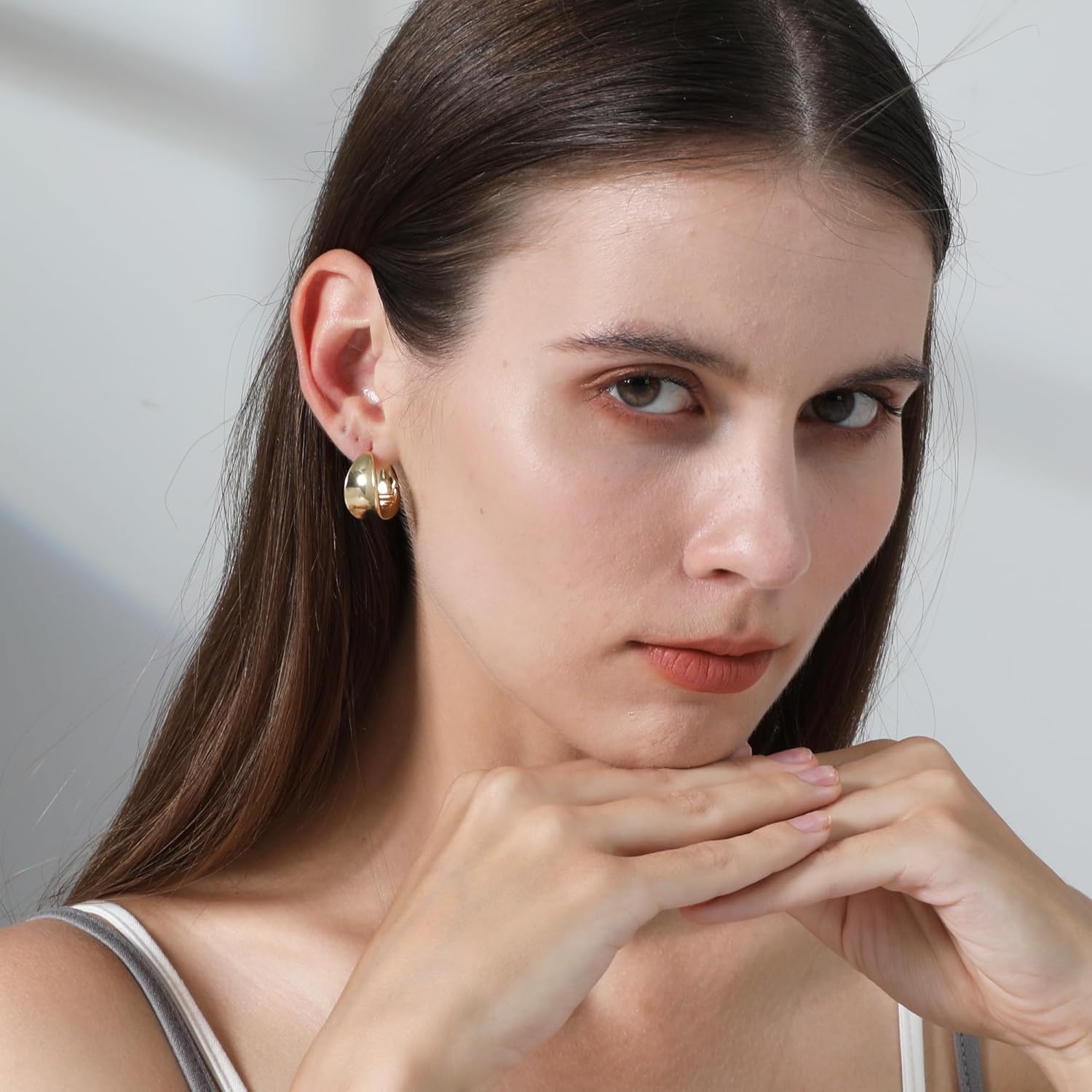 Ritach Gold Chain Earrings for Women Trendy Dainty 925 Sterling Silver Post 14k Gold Plated Chain Tassel Dangle Hoop Earrings for Gifts - Image 4